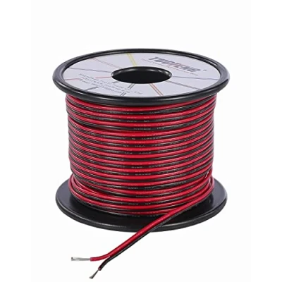 Image of TUOFENG 22 Gauge PVC Electrical Wire 0.32mm²30 Meter Reel 2 Pin Extension Cable 12V/24V DC for Single LED Strip Light