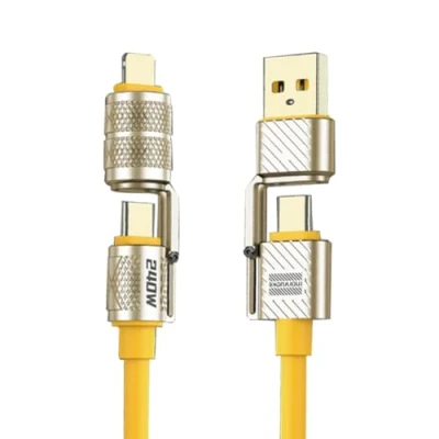 Image of 2 pack 240w 4 in 1 Data Cable Fast Charging Porous Multifunctional Car Type c Mobile Phone