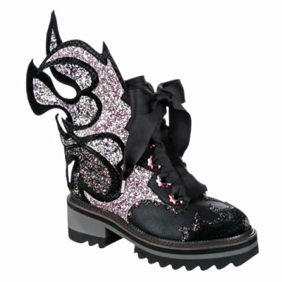Image of Irregular Choice Fyre Bug Boots, Black Multi, EUR 40 (UK 6.5)
