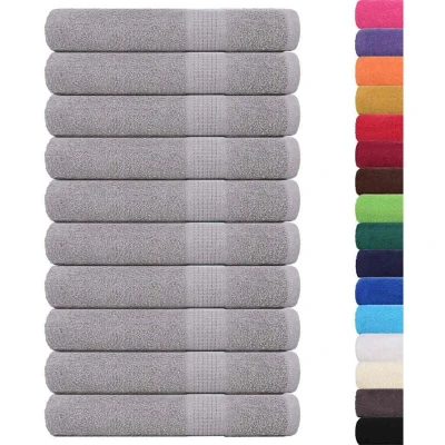 Image of vidaXL Sauna Towels 10 pcs Grey 80x200 cm 360 gsm 100% Cotton