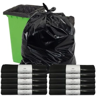 Image of Abbey 100 Black Wheelie Bin Liners 240L Capacity Refuse Sacks Heavy Duty Bags for Outside and Garden Strong Garbage Rubbish On a Roll 30 Inch x 46 Wide 54 Long