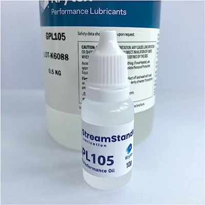 Image of Krytox 105 Keyboard Lube PFPE Oil for Switch Springs &amp; Rubber Seal Lubricant. Kit Includes GPL (10 grams / 5 ml) in a Dropper Bottle