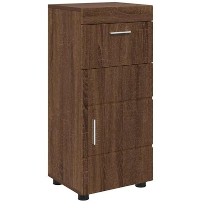 Image of vidaXL Bathroom Cabinet Brown oak 37 x 31.5 82 cm Engineered wood