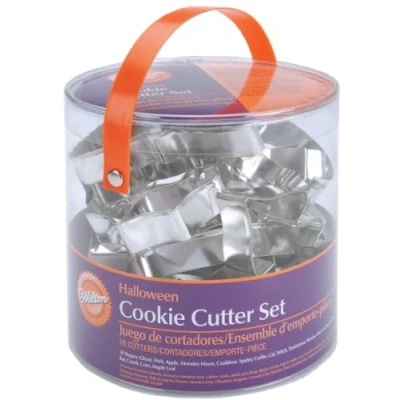 Image of Wilton 3 inch 18 Piece Metal Halloween Cookie Cutter Set
