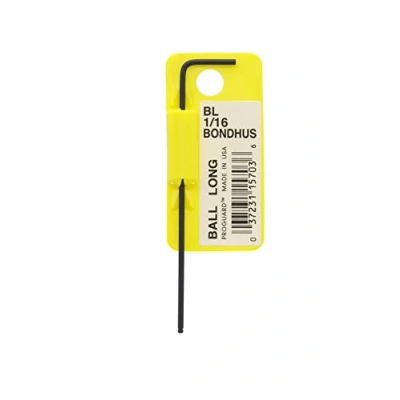 Image of BONDHUS, BL1/16 BARCODED BALLEND HEX Key, 1/16&quot;, 15703