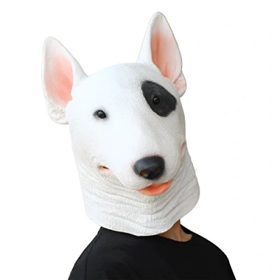 Image of PartyCostume Deluxe Innovative All Saints Costume Meeting Botanical Man Head Mask Bull Terrier