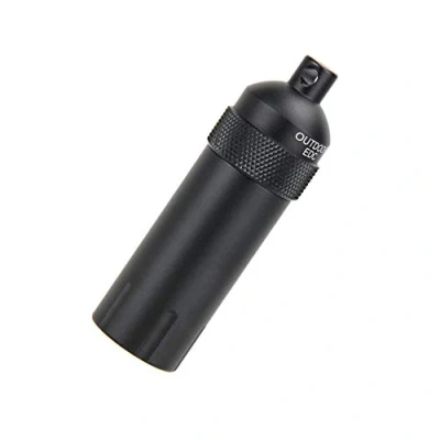 Image of Vogueing Tool Waterproof Pill Holder EDC Container Metal Survival Capsule for Camping Climbing Cycling Hiking (Pointed Head, Black)