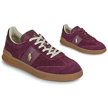 Image of Polo Ralph Lauren Heritage AERA Suede Sneaker Unisex Trainers, Size: 2, Harvard wine shoes