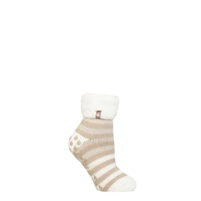 Image of Women&#039;s 1 Pair SOCKSHOP Heat Holders Aberfeldy Stripe Lounge Socks Oat 4 8