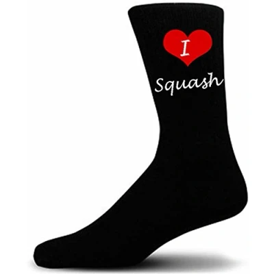 Image of TANGDIAABBCC Honbeanify I Love Squash Sports Novelty Socks. Black Luxury Cotton