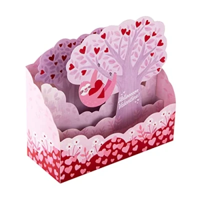 Image of Hallmark Pop Up Valentine&#039;s Day Card Paper Wonder Sloth Design Pink 25565669