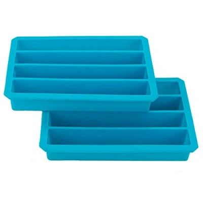 Image of Webake Silicone Ice Cube Tray Water Bottle 2 Pack Long Stick Mould 4 Cavities 15 x 2.2 cm Easy Release for Soda Juice Sport Bottles, 16.5 11.5 2.5