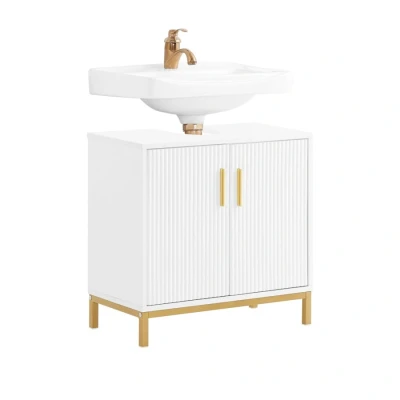 Image of Sobuy Under Sink Cabinet Bathroom Vanity Unittorage with 2 Doors ,BZR179 W