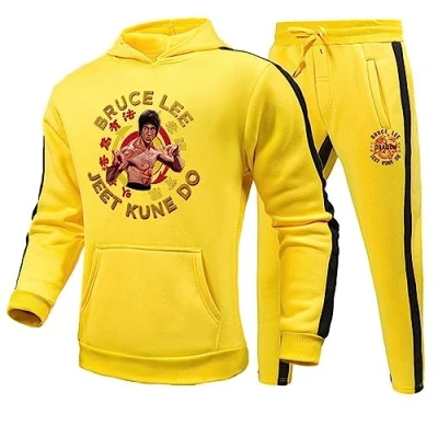 Image of Li Xiaolong Dragon Hoodie and Joggers Pants Set Kung Fu Martial Art 3D Printed Tracksuit for Men Women