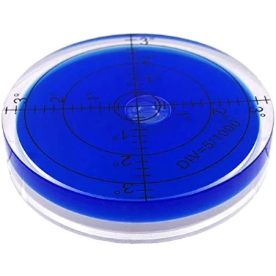 Image of umei High Precision Horizontal Bubble Acrylic Case Bullseye Spirit Surface Level Round Inclinometers for Surveying Instruments and Tribrachs, 60mm,Accuracy 15&#039;/2 (Blue) 60x12mm
