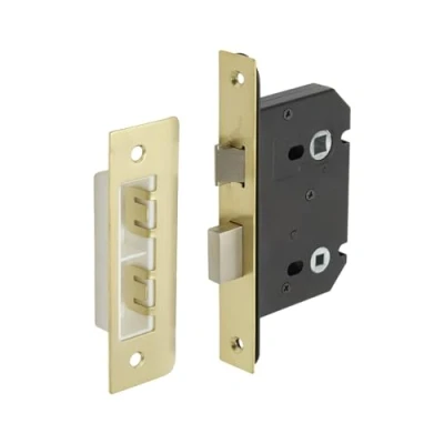 Image of Satin Brass Bathroom Mortice Lock for Doors 63mm / 45mm Backset
