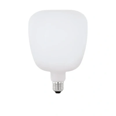 Image of EGLO Dimmable E27 LED light bulb Big Size, extra large square Edison lamp, 4.5 watt (equivalent to 40 watt), 470 lumen, warm white glow, 2700 Kelvin, opal, TS140, Ø 5.5&quot;