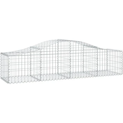 Image of Vidaxl Arched Gabion Baskets 18 pcs 200x50x40/60 cm Galvanised Iron