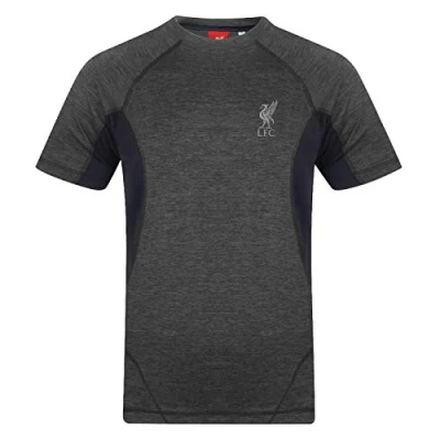 Image of Liverpool FC Official Gift Boys Poly T Shirt Black Marl 8 9 Years
