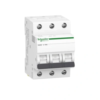Image of Schneider A9K02316 Circuit Breaker K60N 3P, 16A, C Characteristic, 6kA, Trip Switch, White