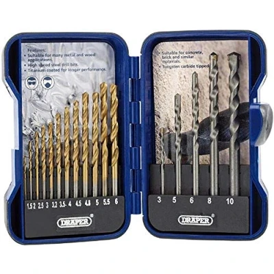Image of Draper Metric Combined HSS and Masonry Drill Bit Set (17 Piece)
