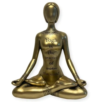 Image of Golden Ceramic Yoga Meditation Spiritual Ornament: Tranquility Through Art Elevate Your Zen Space