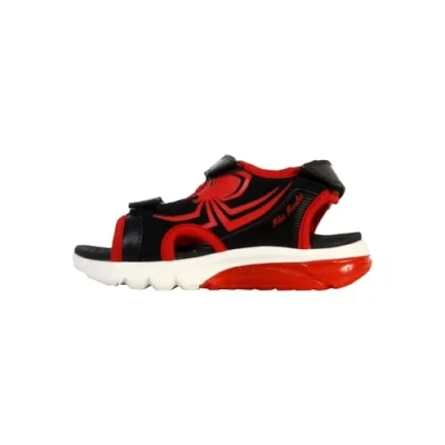 Image of Geox Light UP Spider MAN Sandal Ciberdron Sandals for kids, Size: 9K, Black/red Imitation leather/ textile