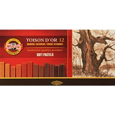 Image of KOH I NOOR TOISON D&#039;OR 8592012002BR Artist&#039;s Soft Pastels Brown (Pack of 12)