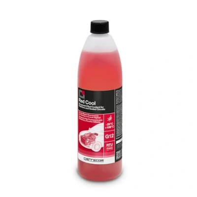 Image of ERRECOM Red Cool, Coolant and Antifreeze 20C/+106C, Fluorescent Formulation with organic based OAT inhibitor package, G12, Ready to Use, 1 Litre