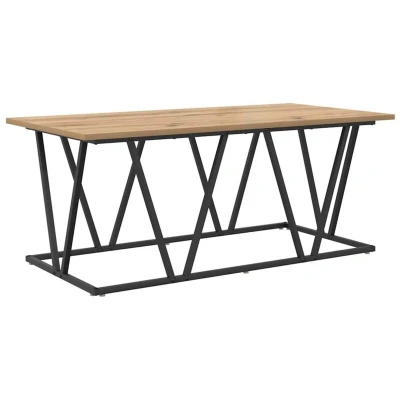 Image of vidaXL Coffee Table Artisan Oak 100x50x40 cm Made of Engineered Wood and Metal