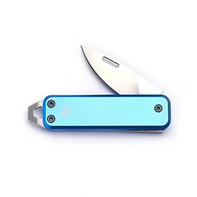 Image of Whitby Pocket Knife, 1.75&quot; Survival Stainless Steel Folding Knives UK Legal Sprint Lagoon Blue Finish, Stylish High Performance, Non Locking EDC Blade, Portable for Camping Hiking