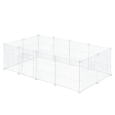Image of EUGAD Outdoor Enclosure for Rabbits, Guinea Pigs, Small Animals, Animal Enclosure, Hamsters, Turtles, Rabbit Hutch Indoor with Door, 142 x 72 36