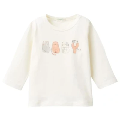 Image of United Colors of Benetton T Shirt M/L 3ATNA1055 Short Sleeve Shirt, Bianco