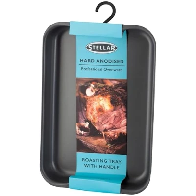 Image of Stellar Hard Anodised Expert 30 x 20cm Handled Roasting Tray