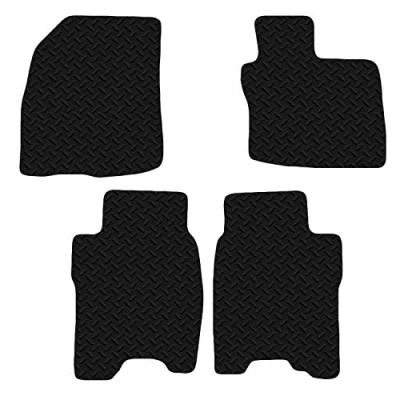 Image of Carsio Car Mats For Honda Civic 2008 to 2012 3mm 4pc Set Tailored Fit Rubber Floor Mat Complete Accessory Black Custom Fitted Anti Slip Backing, Heavy Duty &amp; Waterproof