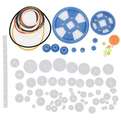 Image of Plastic Gears Set, 80Pcs Single Double Reduction Gear Worm for DIY Car Robot Parts