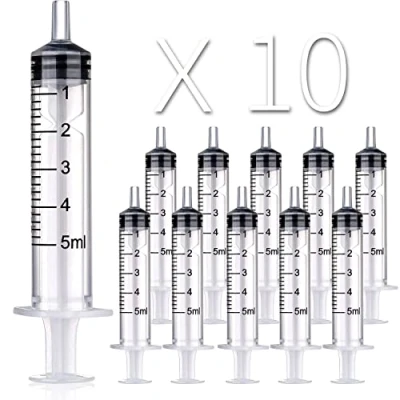 Image of 10 Pack 5ml/5cc Syringe Without Needle for Crafts Pets Feeding Industrial and Scientific (5ML)