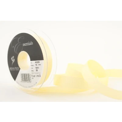 Image of Berisfords 41025 20 m x 16 mm Polyester Grosgrain Ribbon, Lemon