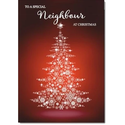 Image of doodlecards Neighbour Christmas Card Snowflake Tree Medium Size for with Plain Envelope