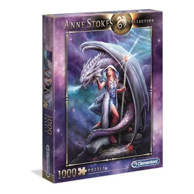 Image of Clementoni 39525 Anne Stokes Puzzle Dragon Mage 1000 pieces Made in Italy jigsaw puzzles for adult