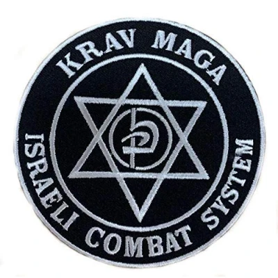 Image of Krav Maga Israeli Combat System Patch (90 mm) Embroidered Iron/Sew on Badge Martial Arts Emblem Self Defense Applique