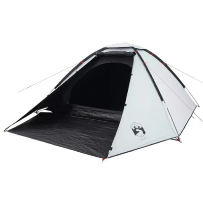 Image of vidaXL Camping Tent Dome 4 Person White Blackout Fabric Waterproof