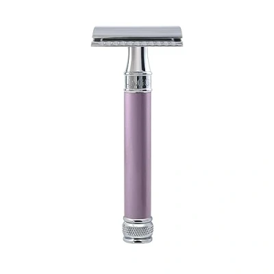 Image of Edwin Jagger DELHEBLAMZ Classic Long Handled Double Edge Manual Eco Friendly and Reusable Safety Razor for Men Women Shaving cream or Soap Fits All DE Blades (Heather)