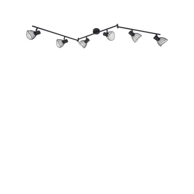 Image of Lindby ceiling light Piena, black, 6 bulb, metal, 150cm
