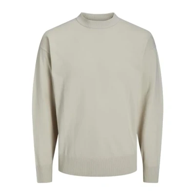 Image of JACK &amp; JONES Men&#039;s Jcocollective Knit Crew Neck Jumper, Moonbeam, M