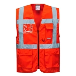 Image of Portwest S476 Lightweight Reflective Berlin Hi Vis Executive Vest Red, Large