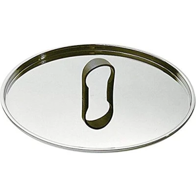 Image of Officina Alessi Lid in 18/10 Stainless Steel, Mirror Polished Finish Outside and Inside, Silver, 28 x 29.5 cm