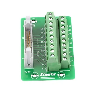 Image of 20Pin Male Header Breakout Board, IDC 20P Board Terminal Block Connector PLC Interface with Bracket