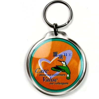 Image of 5 Large Round Blank Photo Keyrings 45 mm Diameter Insert 96506