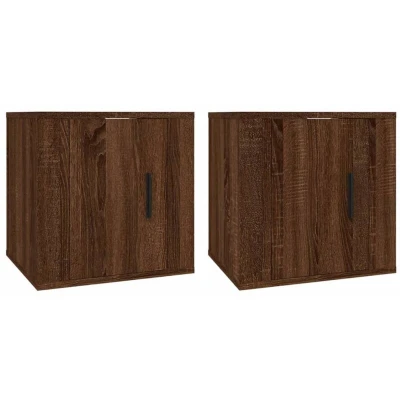 Image of vidaXL Wall Mounted TV Cabinets 2 pcs Brown Oak 40x34.5x40 cm